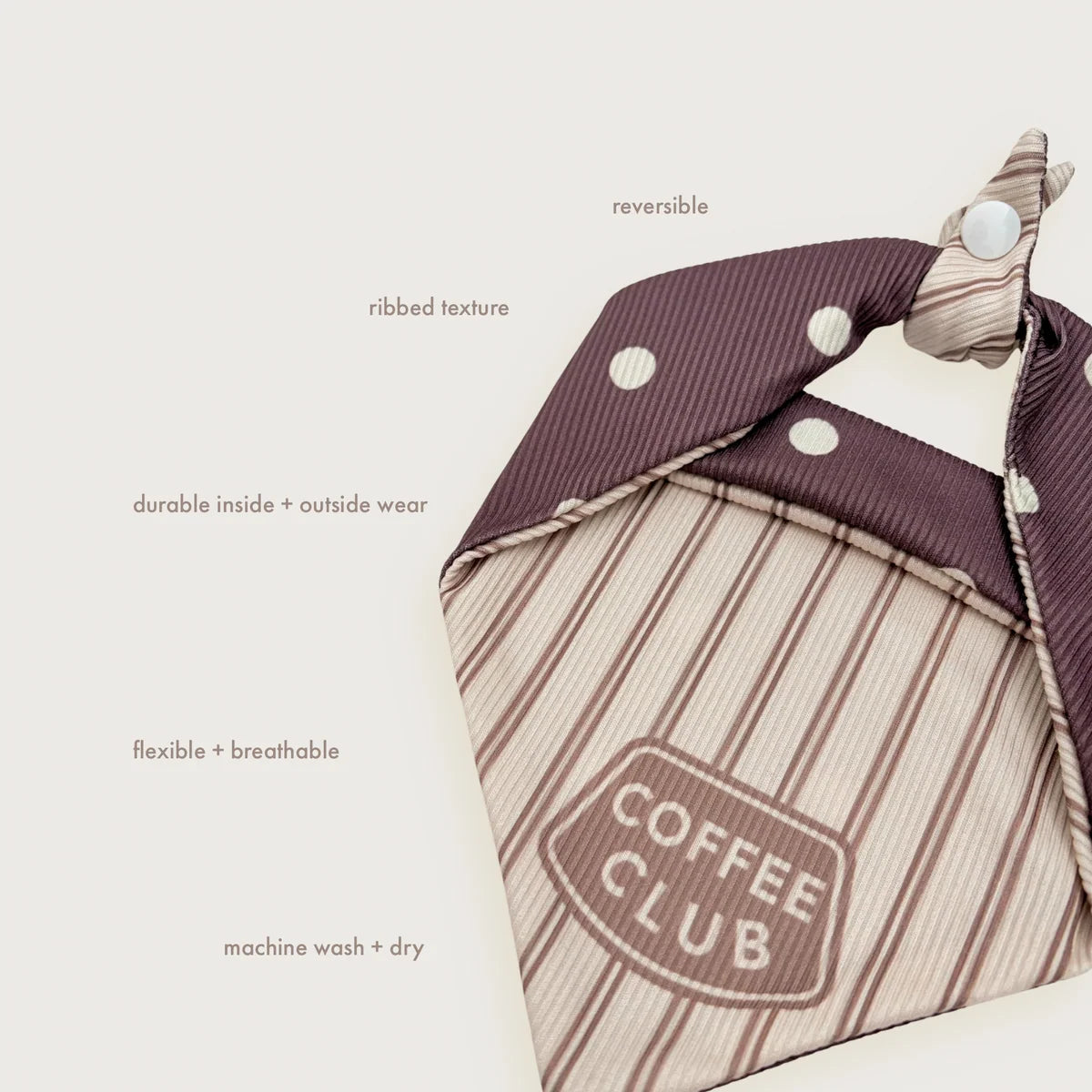 Coffee Club Ribbed Dog Bandana