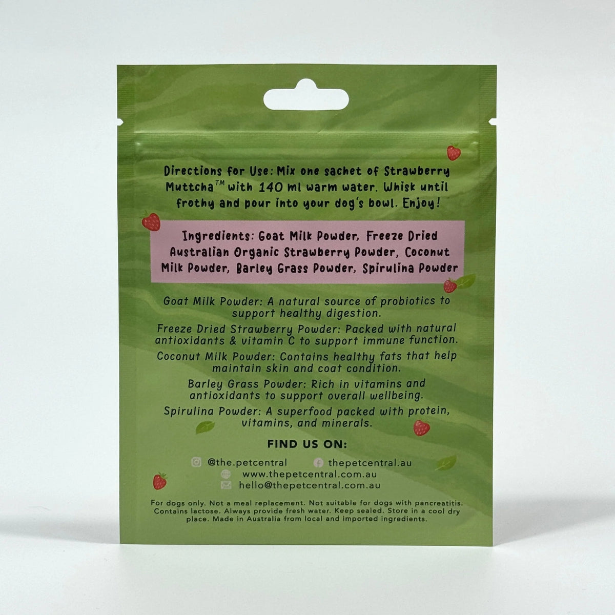 Strawberry Muttcha® - Doggie Strawberry Matcha Latte