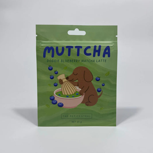 Blueberry Muttcha® - Doggie Blueberry Matcha Latte