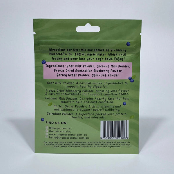 Blueberry Muttcha® - Doggie Blueberry Matcha Latte