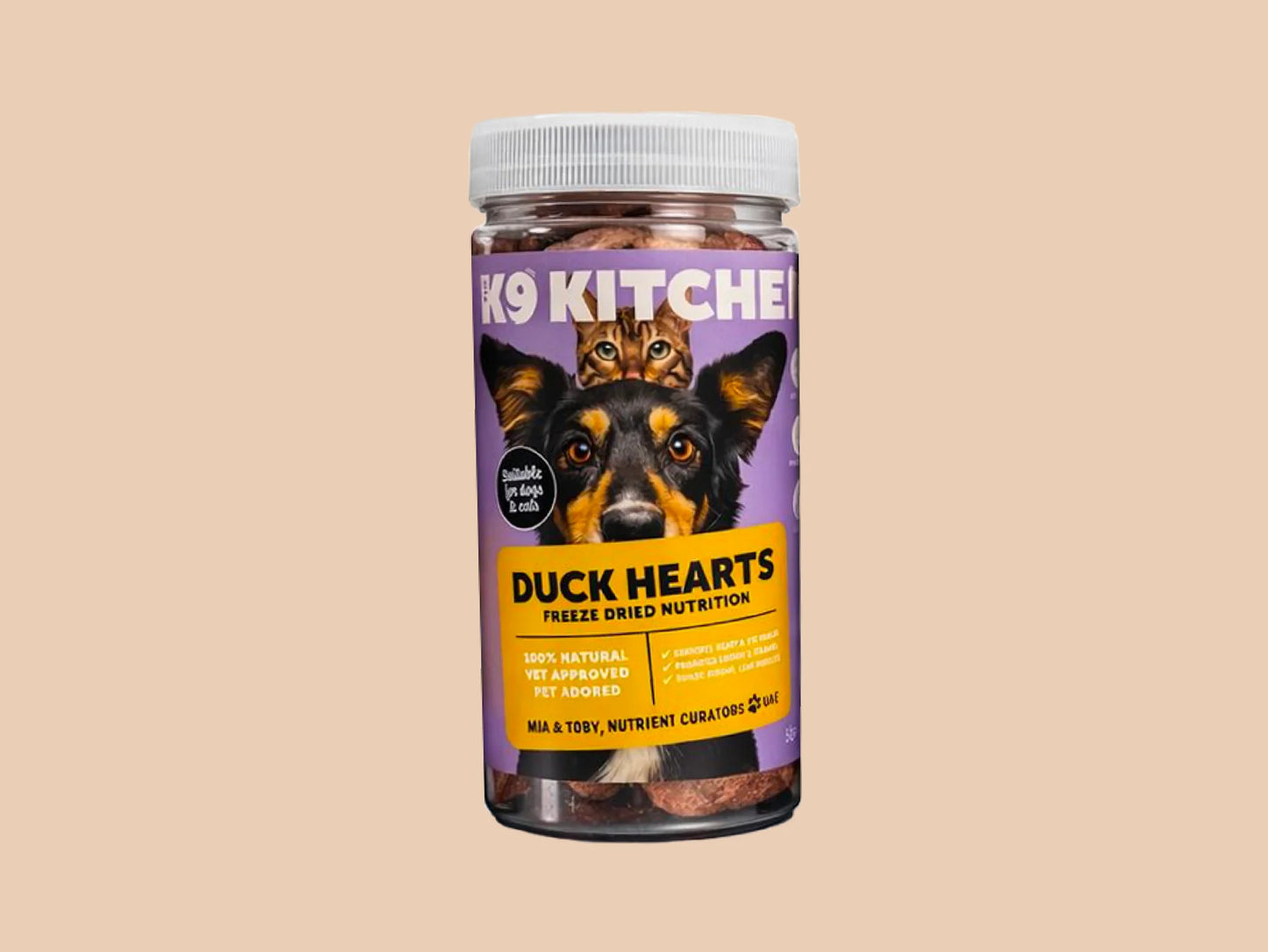 freeze dried duck hearts