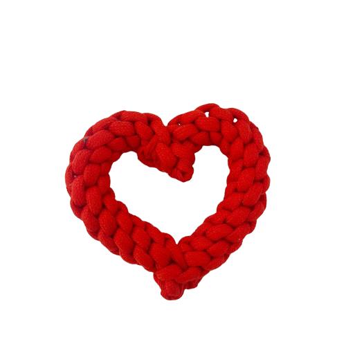 heart shaped rope chew toy
