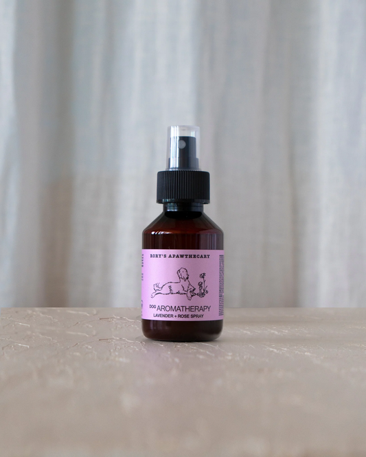 dog aromatherapy (lavender and rose spray)