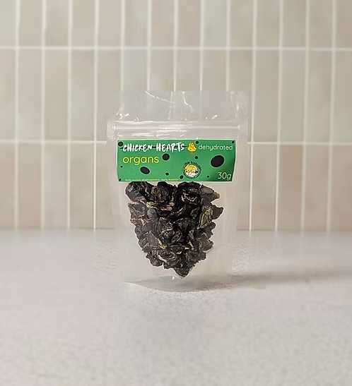 dehydrated chicken hearts